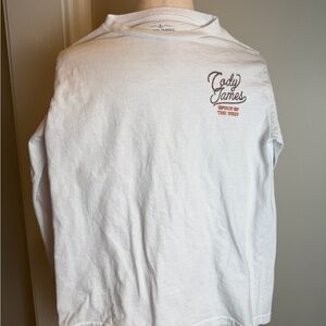 Boys Size M Cody James Long-Sleeve White Logo Tee